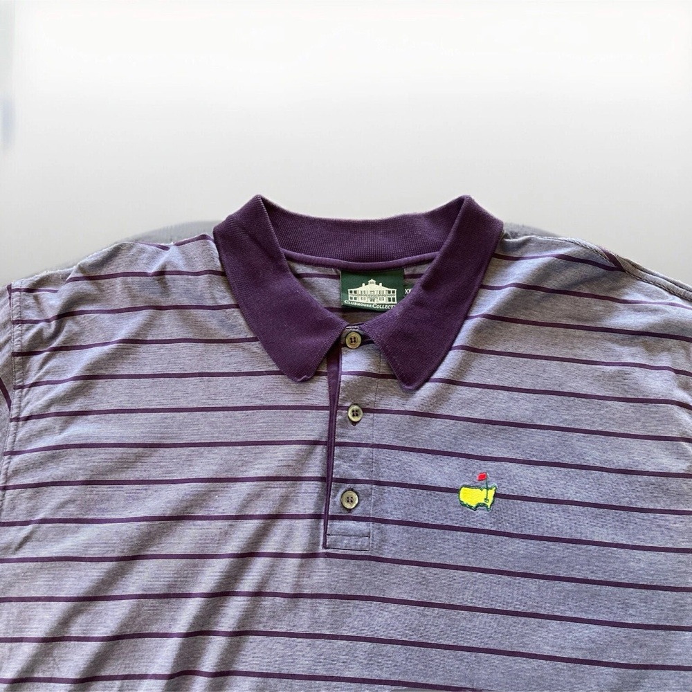 Masters Purple Polo with Stripes